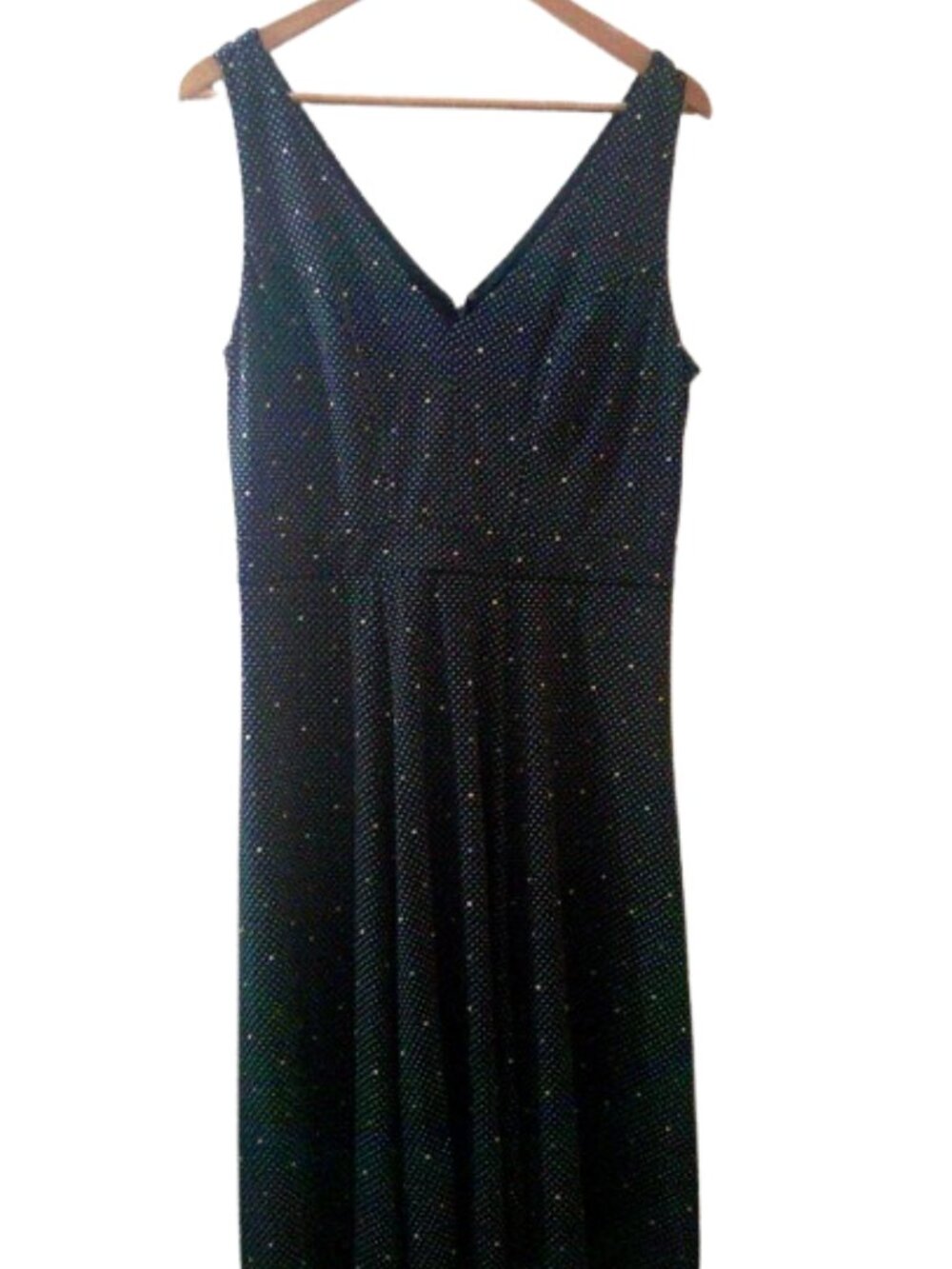 Ann Taylor Sleeveless Black Midi Dress Size 10 V-Neck Knee Length Dress